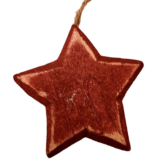 Vintage Wooden Angels and Stars Christmas Ornaments set of 12 - Picture 6 of 8